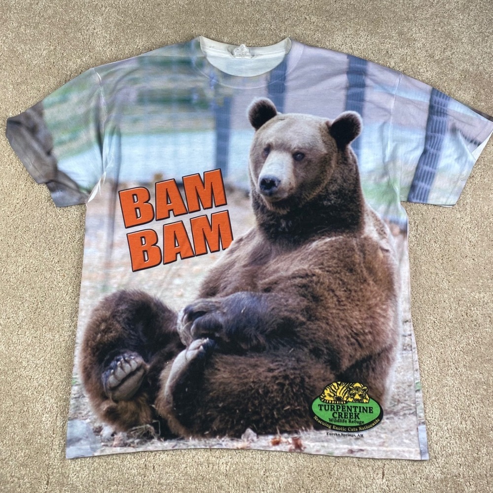 Turpentine Creek Wildlife Refuge Bam Bam Grizzly Bear All Over Print T-Shirt XL